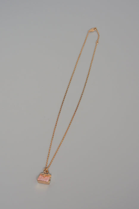 Hermes Amulettes Kelly Pendant in Rose Gold and Pink Sapphire (Brand New)