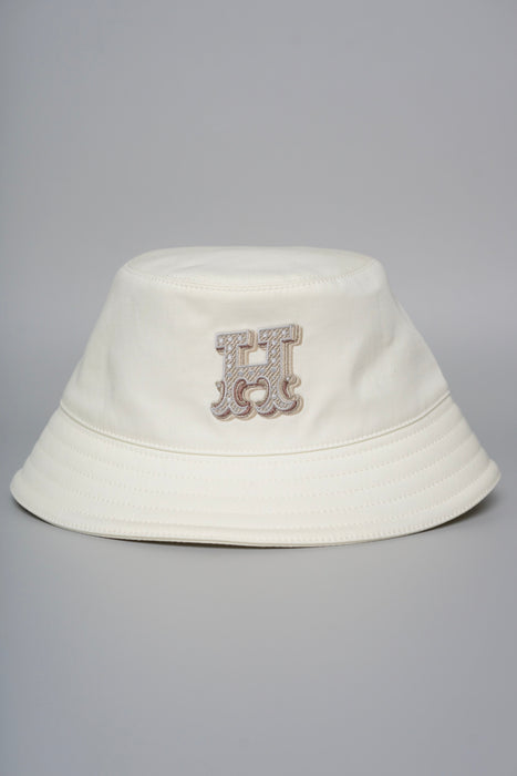 Hermes Harper Bucket Hat in Blanc Lotus Cotton Size 56 (Brand New)