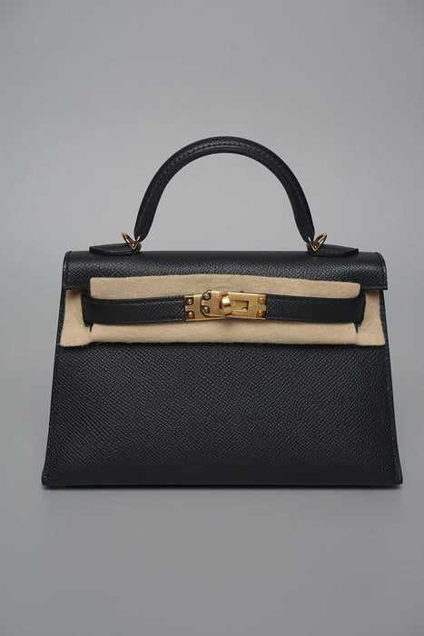 Hermes Kelly 20 in Noir Epsom Ghw (Brand New)