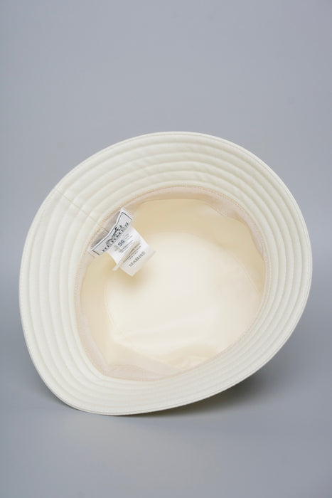 Hermes Harper Bucket Hat in Blanc Lotus Cotton Size 56 (Brand New)