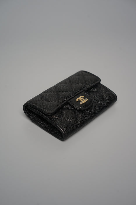 Chanel Compact Cardholder Wallet in Black Caviar Ghw (Brand New)