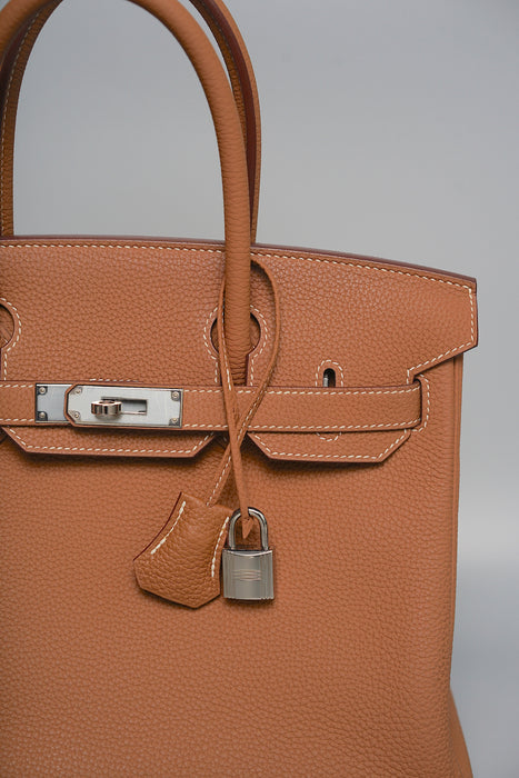 Hermes Birkin 30 in Gold Togo Phw