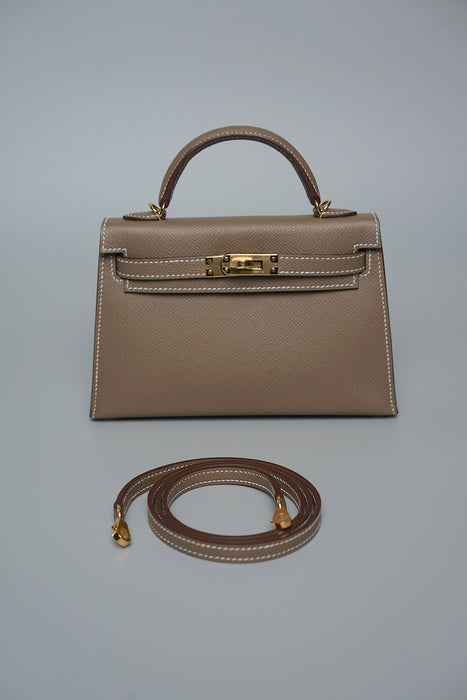 Hermes Kelly 20 in Etoupe Epsom Ghw (Brand New)