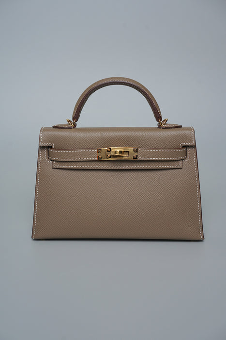 Hermes Kelly 20 in Etoupe Epsom Ghw (Brand New)