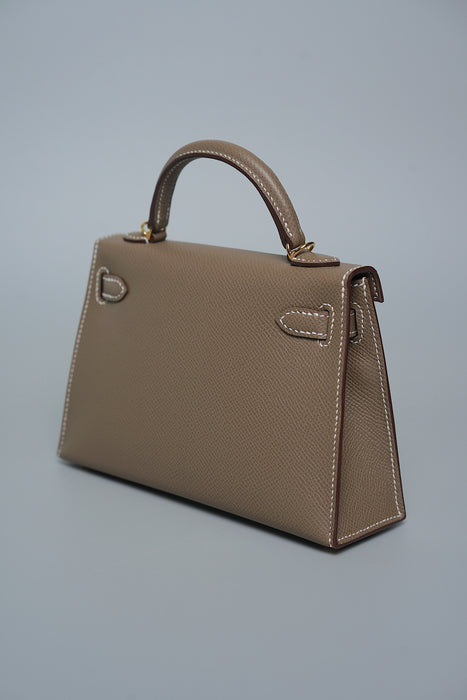 Hermes Kelly 20 in Etoupe Epsom Ghw (Brand New)
