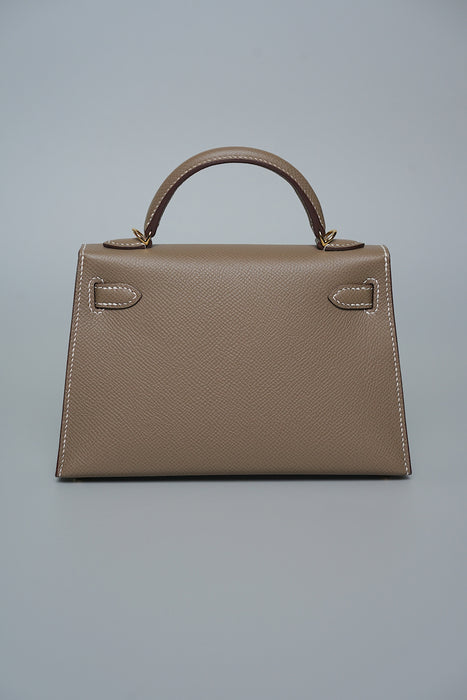 Hermes Kelly 20 in Etoupe Epsom Ghw (Brand New)