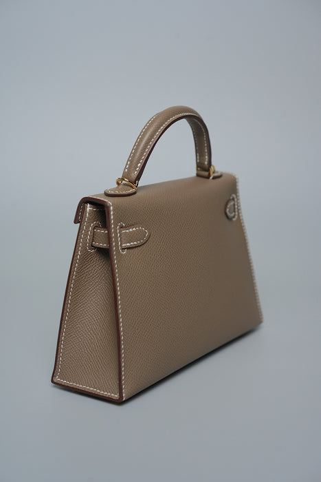 Hermes Kelly 20 in Etoupe Epsom Ghw (Brand New)