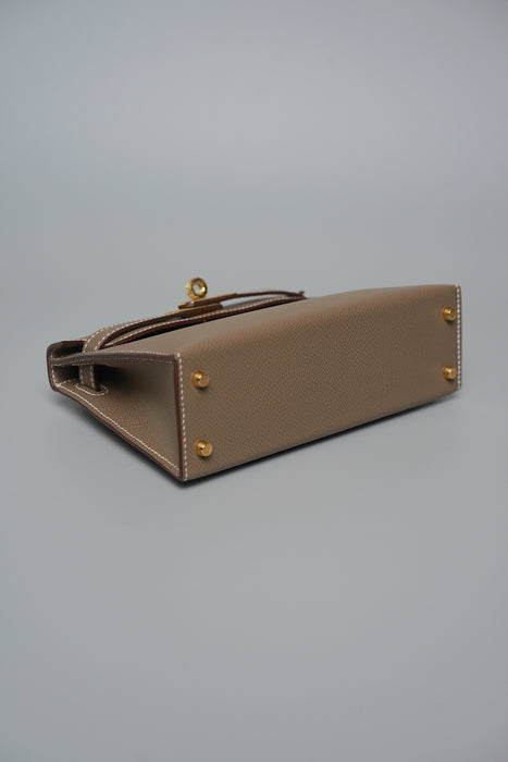 Hermes Kelly 20 in Etoupe Epsom Ghw (Brand New)