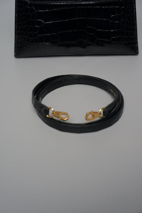 Hermes Kelly II Sellier 20 in Noir Shiny Alligator Ghw
