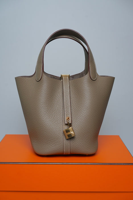 Hermes Picotin 18 in Etoupe Ghw (Brand New)