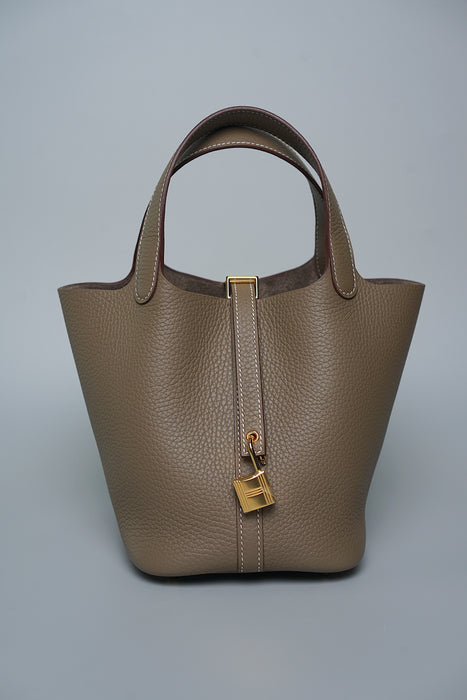 Hermes Picotin 18 in Etoupe Ghw (Brand New)