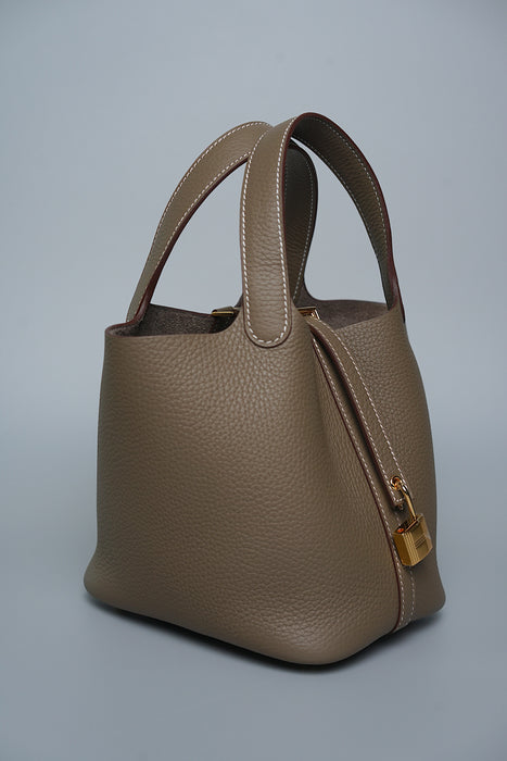Hermes Picotin 18 in Etoupe Ghw (Brand New)