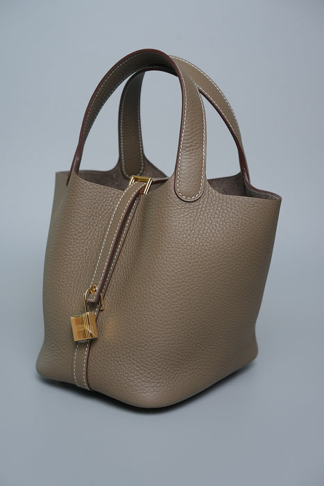 Hermes Picotin 18 in Etoupe Ghw (Brand New)