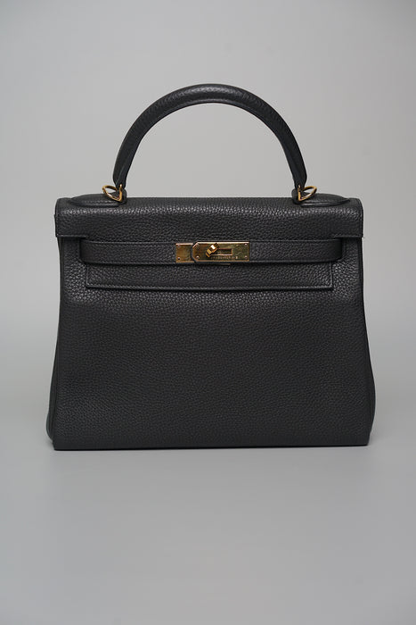 Hermes Kelly 28 Retourne in Noir Togo Ghw