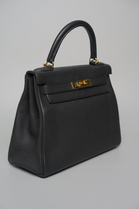 Hermes Kelly 28 Retourne in Noir Togo Ghw