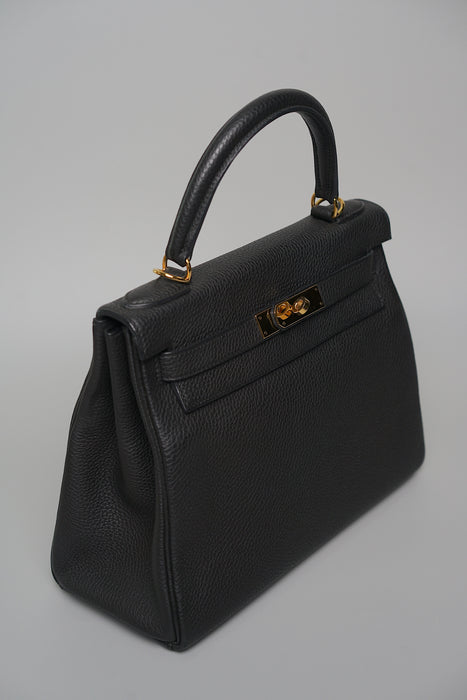 Hermes Kelly 28 Retourne in Noir Togo Ghw