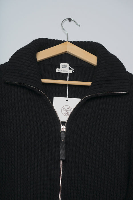 Hermes Wool Knit Jacket in Black Size 36 (Brand New)