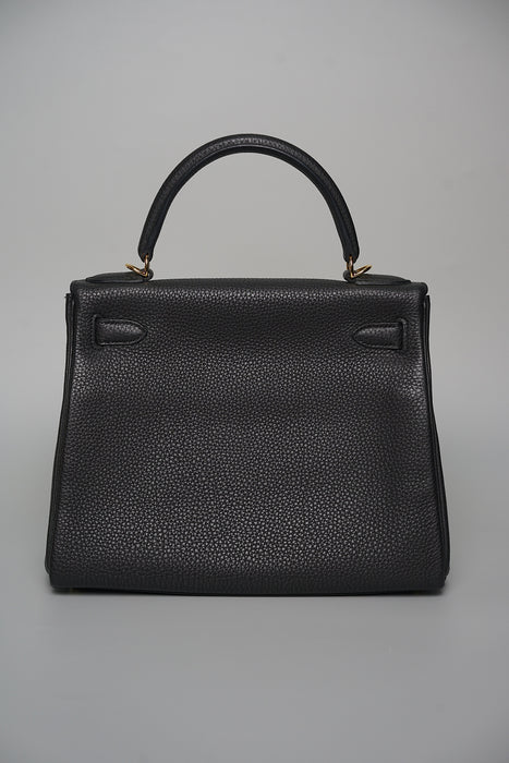 Hermes Kelly 28 Retourne in Noir Togo Ghw