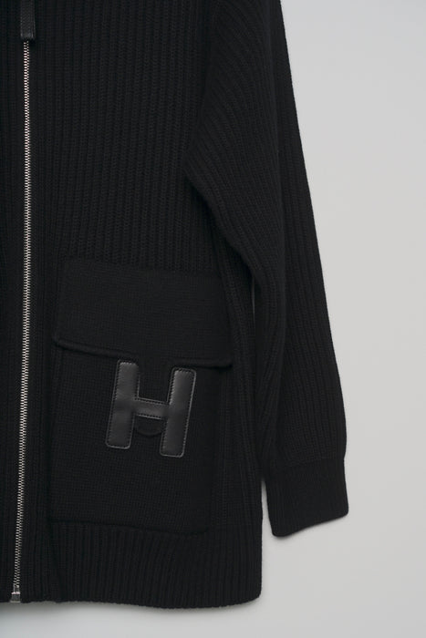 Hermes Wool Knit Jacket in Black Size 36 (Brand New)