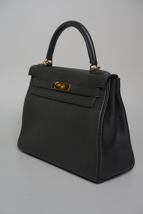 Hermes Kelly 28 Retourne in Noir Togo Ghw