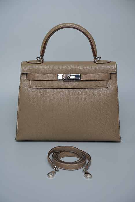 Hermes Kelly 28 Retourne in Etoupe Chèvre Phw