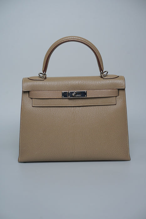 Hermes Kelly 28 Retourne in Etoupe Chèvre Phw
