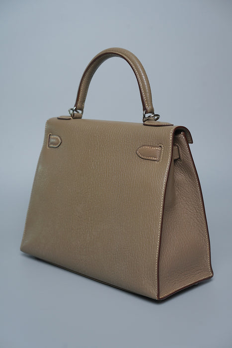 Hermes Kelly 28 Retourne in Etoupe Chèvre Phw