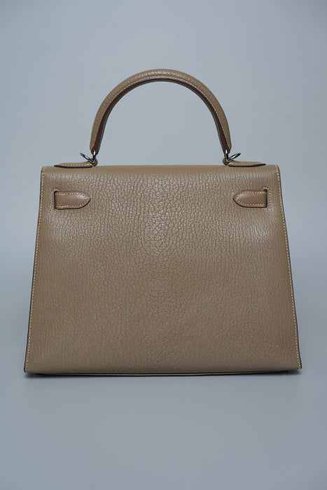 Hermes Kelly 28 Retourne in Etoupe Chèvre Phw