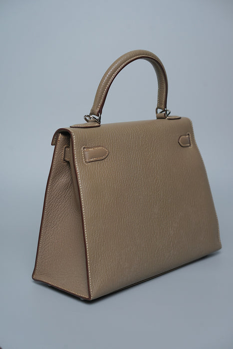 Hermes Kelly 28 Retourne in Etoupe Chèvre Phw
