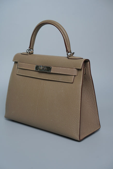 Hermes Kelly 28 Retourne in Etoupe Chèvre Phw