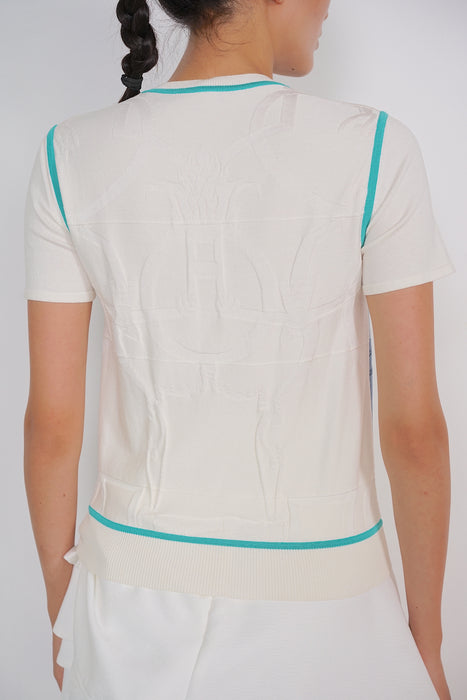 Hermes Short Sleeved Silk Knit Top