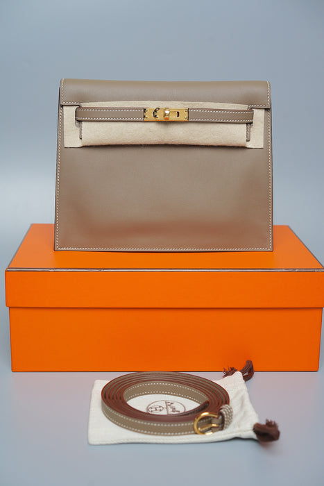 Hermes Kelly Danse in Etoupe Ghw (Brand New)