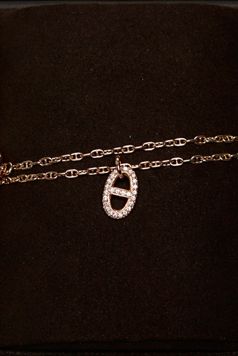 Hermes Farandole Pendant with Diamonds, Small Model in Rose Gold (Brand New)