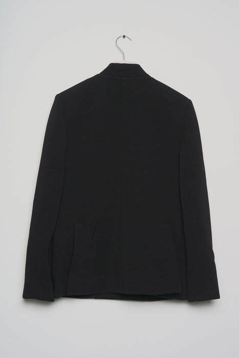 Hermes Short Pea Coat in Black with Leather Details Size 38 (Brand new)
