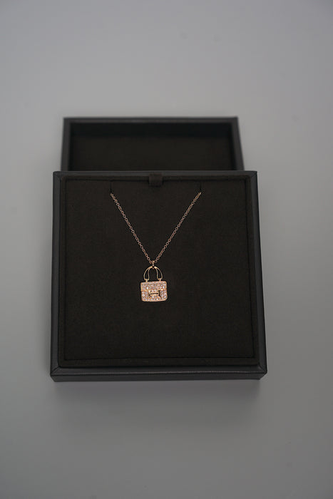 Hermes Amulettes Constance Pendant with Diamonds in Rose Gold (Brand New)