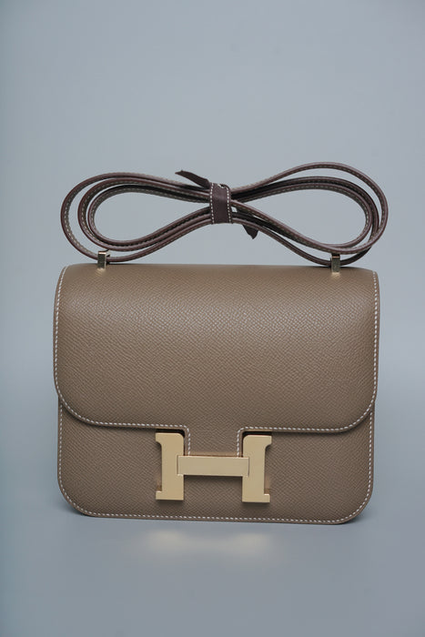 Hermes Constance 18 in Etoupe Epsom Permabrass (Brand New)