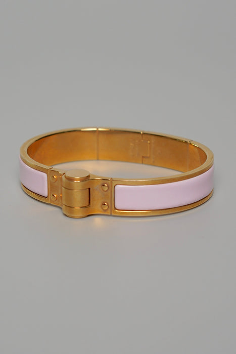 ⁠Hermes Hinged Bracelet in Rose Dragee Rghw