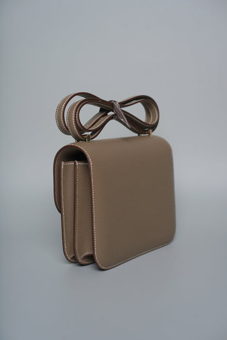 Hermes Constance 18 in Etoupe Epsom Permabrass (Brand New)