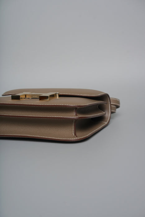 Hermes Constance 18 in Etoupe Epsom Permabrass (Brand New)