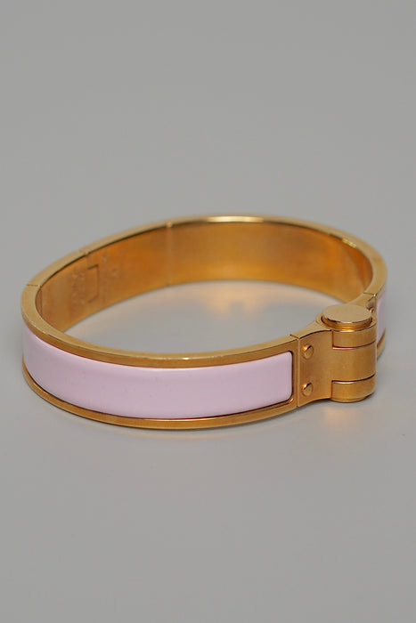 ⁠Hermes Hinged Bracelet in Rose Dragee Rghw