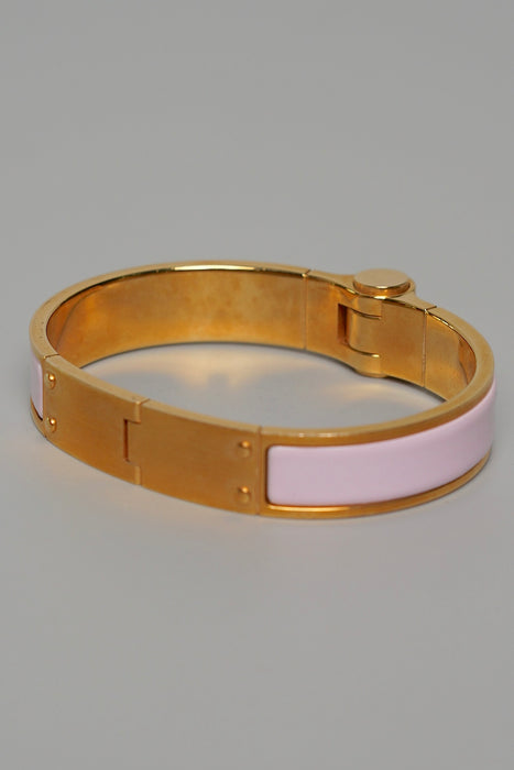 ⁠Hermes Hinged Bracelet in Rose Dragee Rghw