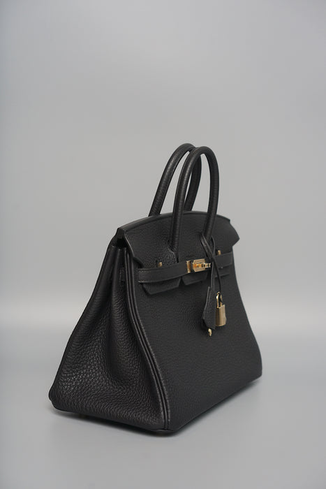 Hermes Birkin 25 in Black Togo Permabrass (Brand New)