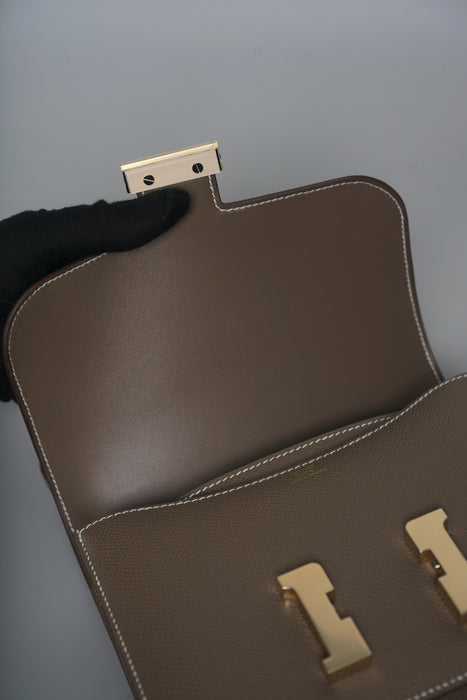 Hermes Constance 18 in Etoupe Epsom Permabrass (Brand New)