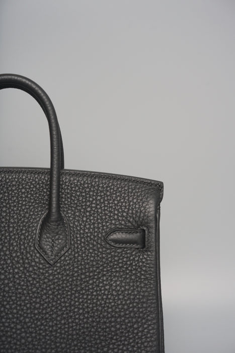 Hermes Birkin 25 in Black Togo Permabrass (Brand New)