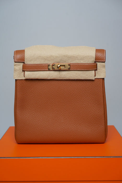 Hermes Kelly 22 Ado Backpack in Gold Ghw (Brand New)