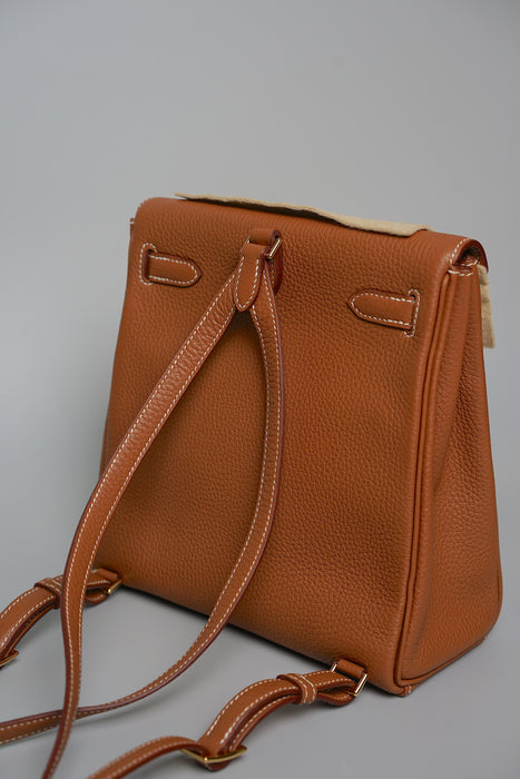 Hermes Kelly 22 Ado Backpack in Gold Ghw (Brand New)