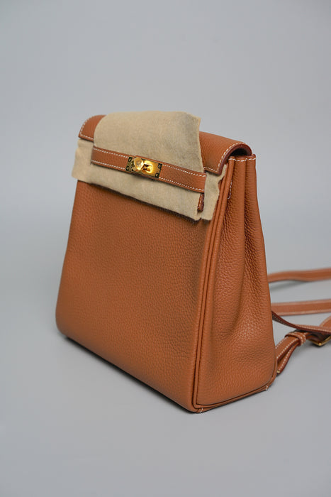 Hermes Kelly 22 Ado Backpack in Gold Ghw (Brand New)