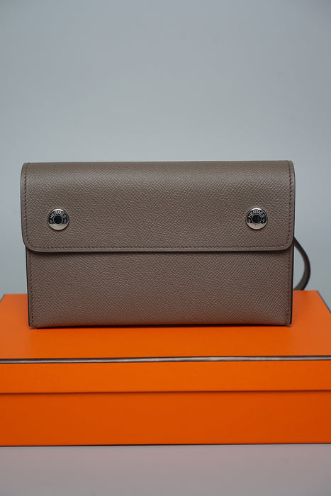 Hermes Snap Wallet in Gris Etain Phw (Brand New)