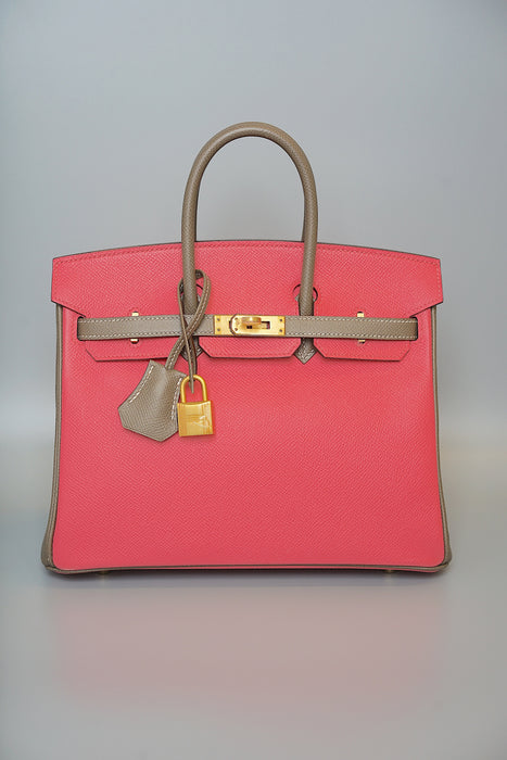 Hermes Birkin 25 HSS in Rose Azalea x Etoupe Epsom Bghw (Brand New)