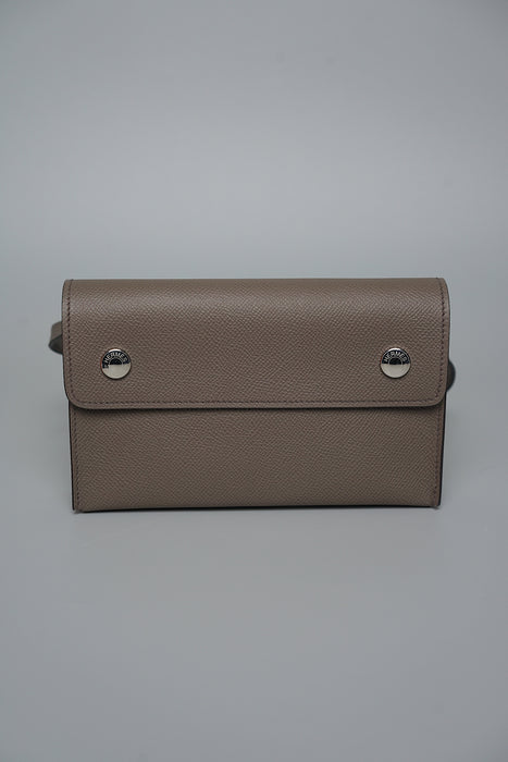 Hermes Snap Wallet in Gris Etain Phw (Brand New)